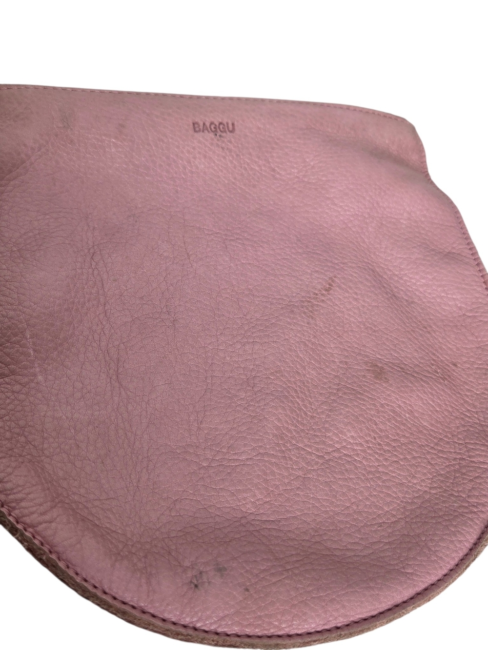 BAGGU Pink Leather Large U Pouch - Picture 4 of 11